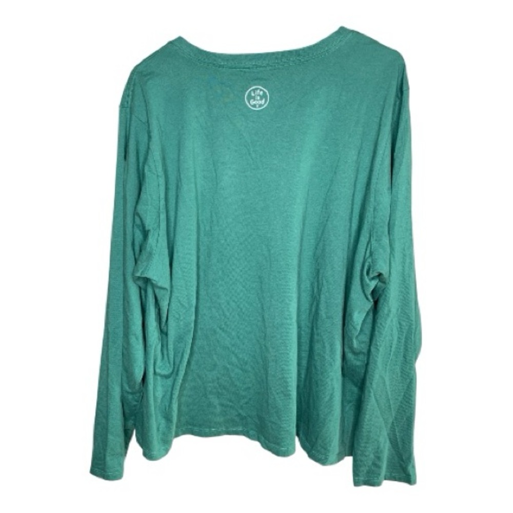 NWT Life Is Good Green Graphic Cotton Tee with Reindeer Design Plus Size XXXL - Picture 2 of 10